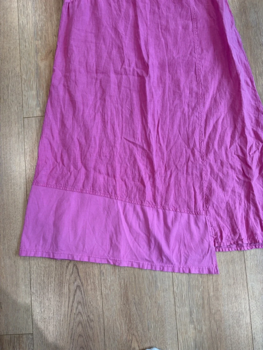 FLAX Pink Linen Sleeveless Midi Dress Size Small Made in Lithuania